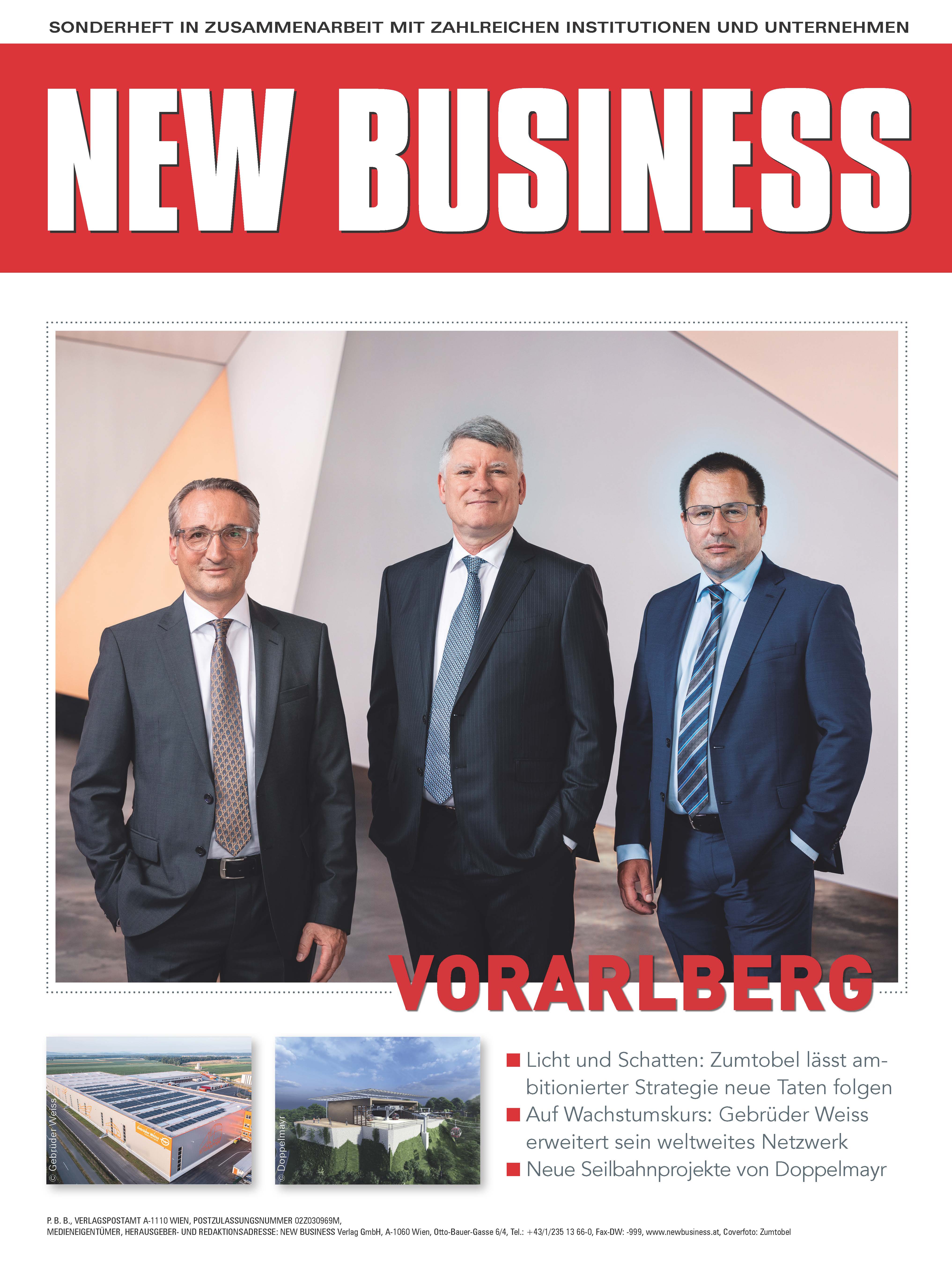 Cover: NEW BUSINESS Bundeslandspecial - VORARLBERG 2022